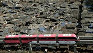 Contrasts Brand New Monorail Begins Service In Mumbai India Passing Over A Shanty Town Infrastructure Contrasts Brand Monor Shanty Town Mumbai India Slums