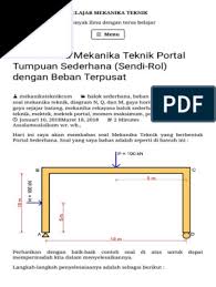 Penyelesaian soal uas mekanika teknik semester 2. Contoh Soal Mekanika Teknik Portal Tumpuan Sederhana Sendi Rol Dengan Beban Terpusat Belajar Mekanika Teknik Pdf