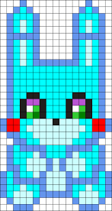 Toy Bonnie Plush Kandi Pattern Pixel Art Grid Pixel Art Pattern Perler Bead Art