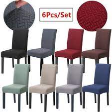 The set with and without felt furniture pads its perfect for: Set Of 6 Strench Knitted Dining Chair Covers Elastic Kitchen Chair Slipcovers Ebay