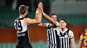 The port adelaide football club adopted the black and white wharf pylon / prison bar guernsey after having difficulty finding magenta and blue dyes that would repeatedly last the rigours of an australian rules football match. Black And White Debate Has A Colourful History Footyology