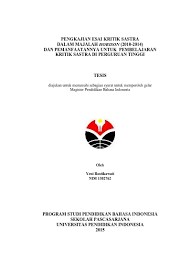 Berikut merupakan contoh esai mengenai novel rindu. Top Pdf Esai Kritik Sastra 123dok Com