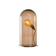 The ceramic effect is actually glazed onto metal meaning that the lamp is robust and much less likely to break or chip if it is accidentally knocked. Large Chestnut Brown Glass Cloche Table Lamp With Microphone Light