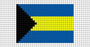 Flag Of Bahamas Pixel Art Pixel Art Pixel Art Design Minecraft Pixel Art