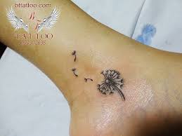 This cute location is always visible if you want to show it off, and it will look good with any outfit. Dandelion Tattoo By Www Bttattoo Com Dandelion Tattoo Tattoos For Daughters Foot Tattoos For Women