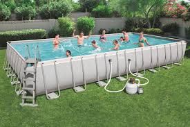 Bestway Power Steel Pool Mit Gestell Grau 956x488x132cm Mit Sandfilteranlage Leiter Abdeckplane Gartenmoebel De Pool Poolabdeckung Schwimmbader
