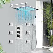 Square led recessed lighting wacom cintiq 24hd. 6 Pcs Square Shower Spray Rain Massage Body Jet Bathroom Accessories Wall Mount Shower Faucets Home Garden