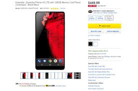 Essential phone 128gb with original box and charger. Deal Essential Phone Reduced To 449 99 At Best Buy