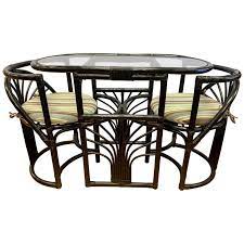A wide variety of mid century rattan options are available to you, such as specific use. Mid Century Paul Frankl Style 3 Pc Oval Rattan Bamboo Bistro Set Table 2 Chairs At 1stdibs
