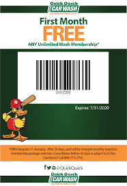 Htt… get up to $20 off, ummm okay free $20 car wash if anyone is interested. Quick Quack Free Car Wash Coupon