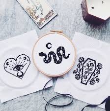 Cross stitch is making a comeback among modern makers and crafters. Modern Cross Stitch Kit Witchy Snake And Moon Cross Stitch Pattern Cross Stitch For Beginners Gothic Cross Stitch Craft Kit