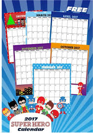 Free Superhero Calendar 2020 2021 Kids Calendar Preschool Calendar Kindergarten Calendar