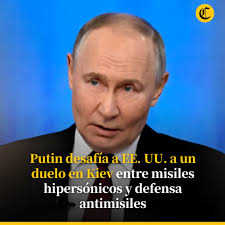No tienen ninguna opción de derribar estos misiles”. El presidente ruso🇷🇺  planteó hoy a EE.UU. un “duelo” entre el nuevo armamento hipersónico ruso y  los sistemas de defensa antimisiles occidentales, cuyo escenario