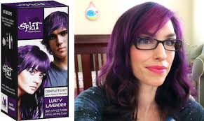 Splat Hair Dye Review And Demo Lusty Lavendar Defiantly Wouldn T Do It All Over I M Not That Brave Lol Splat Hair Dye Homemade Hair Color Scene Hair Colors