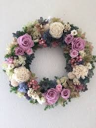 プリザーブドフラワー リース アンティークな雰囲気で フラワーリース 花輪 花 リース