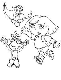 Dora Boots And Map Dora The Explorer Coloring Page Cool Coloring Pages Online Coloring Pages Free Online Coloring