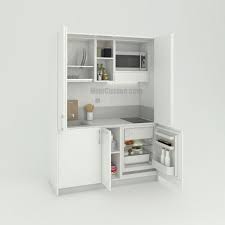 Pourvoir quelqu'un de quelque chose, le munir de ce qui est nécessaire en vue d'une activité, d'une utilisation précise. Kitchenette Compacte Minicompact 154 Minicucine Com Avec Electromenager Integre Cachee En Melamine