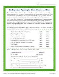 Their They Re And There Apostrophe Worksheets Worksheets Language Study Grammar And Punctuation