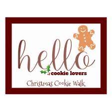 Christmas Cookie Walk Invitation Postcard Zazzle Com Christmas Cookies Christmas Cookie Party Cookie Exchange Invitations