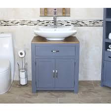 Bathroom Vanity Grey Painted Wood Wash Stand Ceramic Basin Set 502gcb016 Ebay