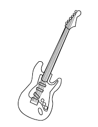 Coloring page outline of cartoon boy playing guitar. Printable Electric Guitar Coloring Page