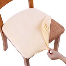 For long chair, covers that you can apply at the same length with muted colors like cream or brown. Smiry Stretch Chair Seat Covers For Dining Room Velvet Dining Chair Seat Protectors Chair Slipcovers Set Of 6 Cream Buy Online In Bahamas At Bahamas Desertcart Com Productid 154053925