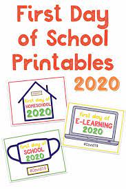 First Day Of School 2020 Printable Signs School Signs Free School Printables First Day Of School