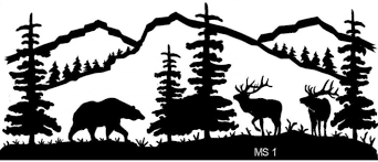 Mountain Scene Bear And Elk Metal Wall Art Powered By Cubecart Mountain Scene Plasma Cutter Art Art