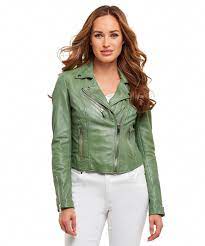 Damen Joe Browns Lederjacke Joe Browns Womens Zip Up Biker Leather Jacket Grun Orange 05056049260573 Le Leather Jacket Stylish Jackets Green Leather Jackets