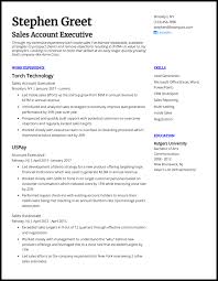 The following features make this sales executive cv effective in the modern job market…. 3 Account Executive Resume Examples For 2021