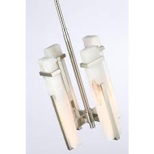 Ian K. Fowler for Visual Comfort Signature Malik Small Chandelier in  Polished Nickel with Alabaster