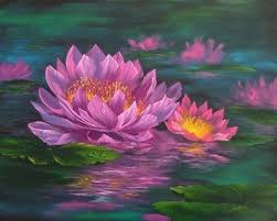 magenta water lilies bob ross paintings water lilies painting lily painting