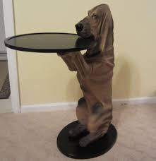 Bombay Company Hawthorne Hound Dog Tray Butler Resin Wood Side Table 33 Hound Dog Side Table Wood Chairs Repurposed