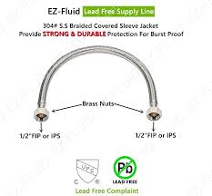 The Plumber'S Choice 1/2 In. Ips X 3/8 In. Compression X 20 In. Braided  Faucet Supply Connector (2-Pack) Nl-27120-2 - The Home Depot