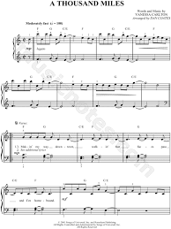 Vanessa Carlton A Thousand Miles Sheet Music Easy Piano Download Print Sheet Music Easy Piano Sheet Music Easy Piano