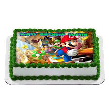 Here is your chance to be we have all seen some really amazing mario cakes on our blog, but you don't have to go too. Mario Bros Nintendo Quarter Sheet Edible Photo Birthday Cake Topper Personalized 1 4 Sheet Nbsp Walmart Com Walmart Com