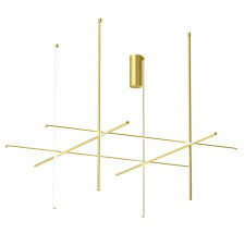 Siljoy luxury rectangular crystal chandelier modern led tassels linear raindrop ceiling pendant light fixture for dining room living room kitchen island l32x w8x h18. Flos Coordinates C4 Long Dimmable Led Ceiling Lamp Champagne Chandelier By Michael Anastassiades Diffusione Luce Srl