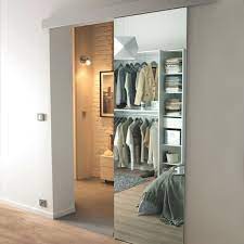 porte coulissante miroir reflecto 83 cm systeme en applique kidal castorama mirror barn door sliding mirror sliding glass barn doors