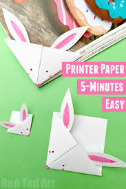 Easter Corner Bookmark Designs More Red Ted Art Make Crafting With Kids Easy Fun Easter Paper Crafts Paper Bunny Origami For Kids Animals