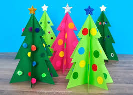 Candles with poinsettia and holly coloring page. Colorful 3d Christmas Tree Craft I Heart Crafty Things