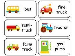 Transportation Themed Printable Picture Word Flashcards Preschool Flashcard Flashcards Printable Pictures Preschool