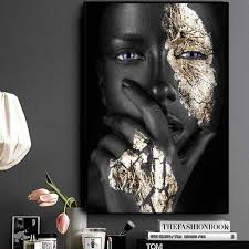 Choose between canvas, acrylic, or metal as the perfect medium for your wall art prints. Buy 40 60 60 90cm African Art Black And Gold Woman Canvas Oil Painting Print Picture Home Wall Decor At Affordable Prices Free Shipping Real Reviews With Photos Joom