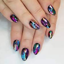 13 Foil Nail Design Ideas For A Shiny Spring Mani Foil Nail Designs Metallic Nail Art Foil Nail Art