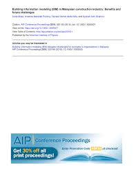 Check out who is attending exhibiting speaking schedule & agenda reviews timing entry ticket fees. Pdf Building Information Modeling Bim In Malaysian Construction Industry Benefits And Future Challenges
