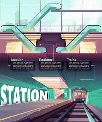 International shiraz metro cartoon festival 2021 theme: Cartoon Infographic With Train In Metro Station Free Vectors