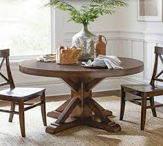 How tall is a table that sits on a pedestal? Benchwright Round Pedestal Dining Table Pottery Barn