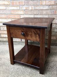 Solid Walnut Farmhouse Side Table Farmhouse Side Table Custom Side Tables End Tables With Drawers