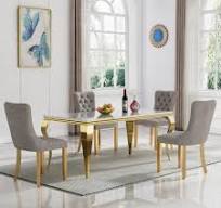 Amazon.com: Juego de mesa de comedor de mármol de lujo para ...