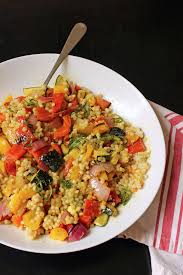 Salt, 3 cups broth, 2 cups water, carrot, parsnip, potato, turnip, sweet potato, and zucchini. Grilled Vegetable Couscous Salad Good Cheap Eats
