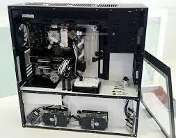 Black And White Pc Case White Black Computer Pc Tower Setup Liquid Cooled Case Gaming Computer Setup Custom Pc Cool Cases